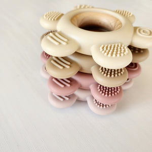 Jouet de dentition - Fleur silicone / bois
