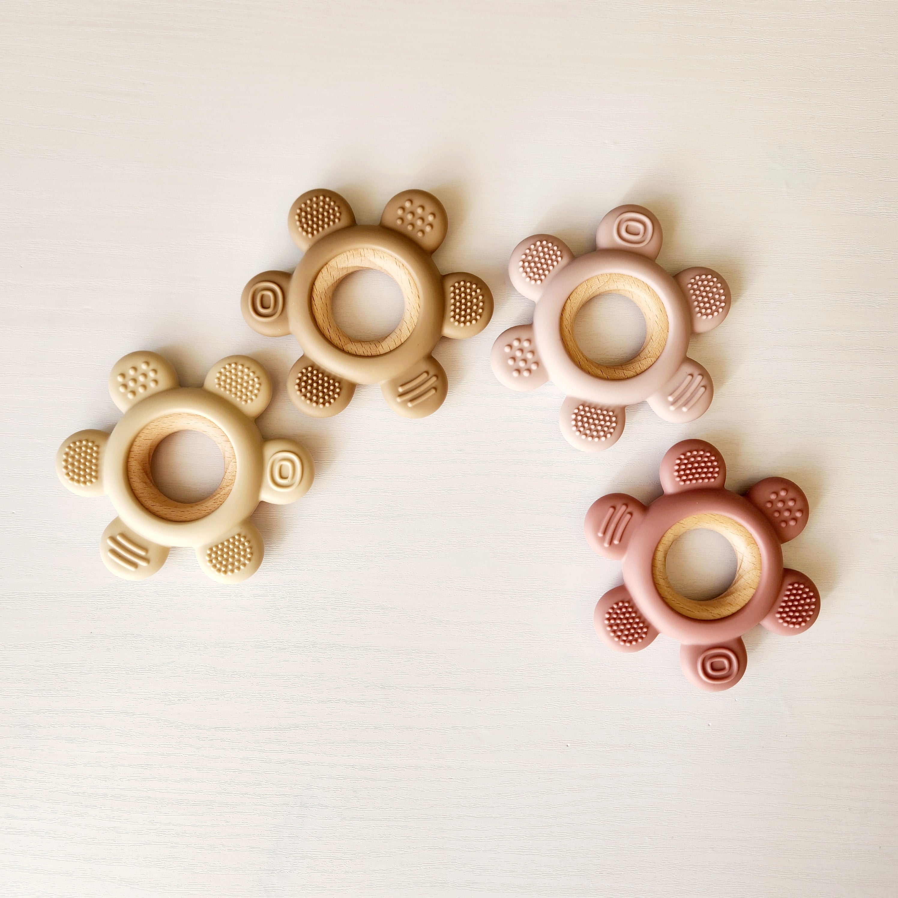 Jouet de dentition - Fleur silicone / bois