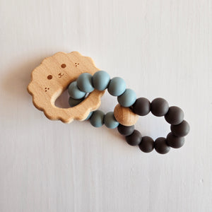 Hochet infini  - Lion flannel blue - charcoal