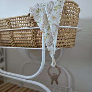 Mini doudou mousseline - Pour la suce - 70% bamboo 30% coton - Modèle Lapin