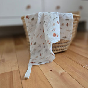 Mini doudou mousseline - Pour la suce - 70% bamboo 30% coton - Modèle Champignon