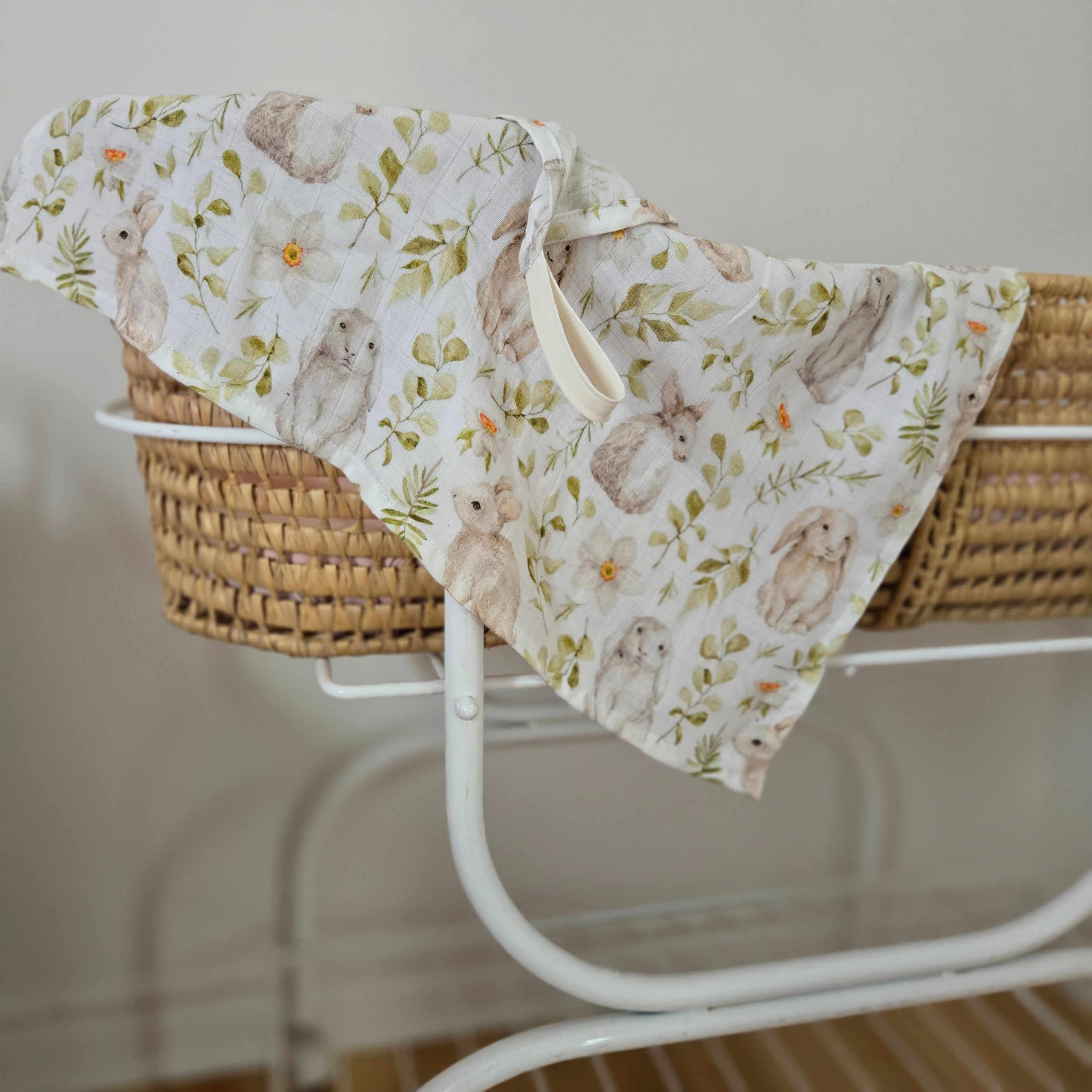 Mini doudou mousseline - Pour la suce - 70% bamboo 30% coton - Modèle Lapin