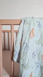 Petite mousseline Dino -50% bamboo/50% coton - 31"x31"