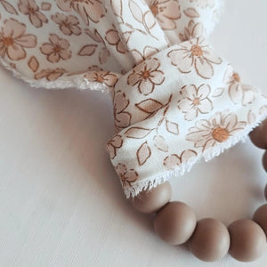 Oreille de lapin - Blanc fleurs beige