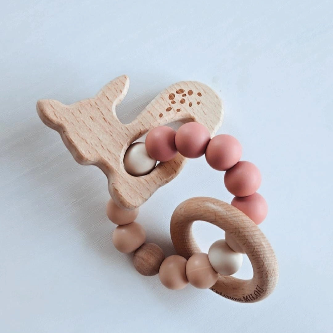 Hochet jouet en bois - Bambi