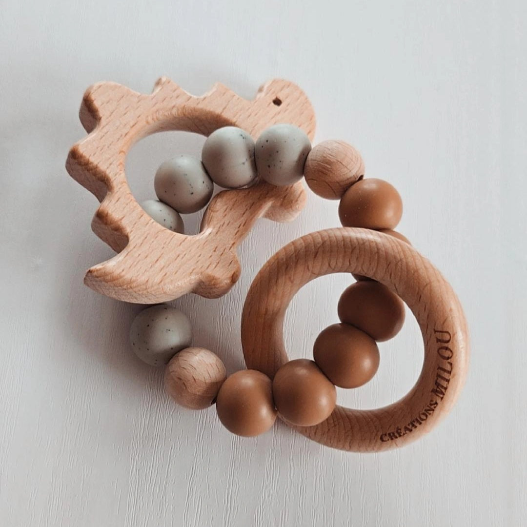 NOUVEAU - Hochet de dentition - Stégausore - Caramel