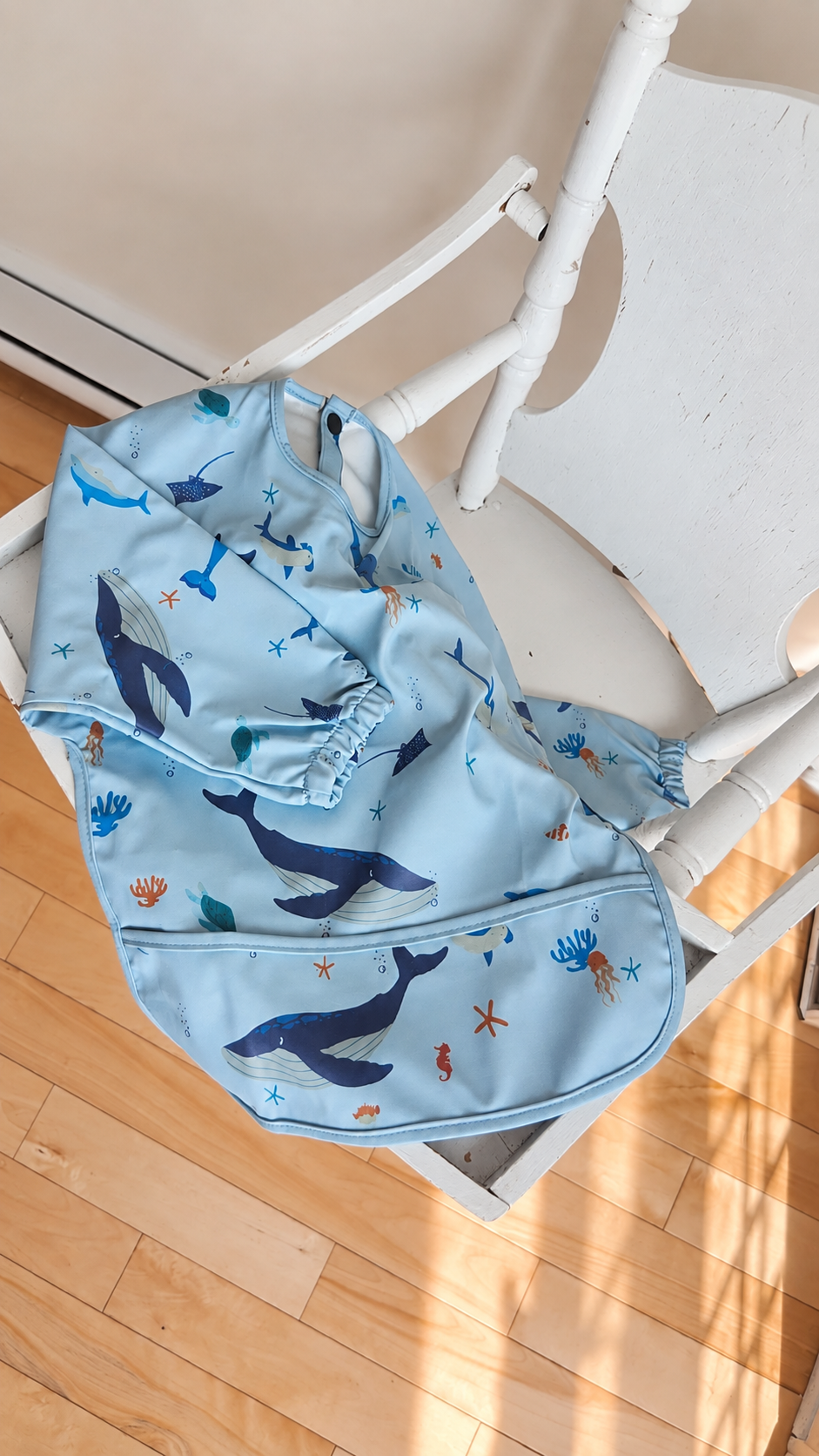 Bavette manche longue - Animaux marin 6-18 mois