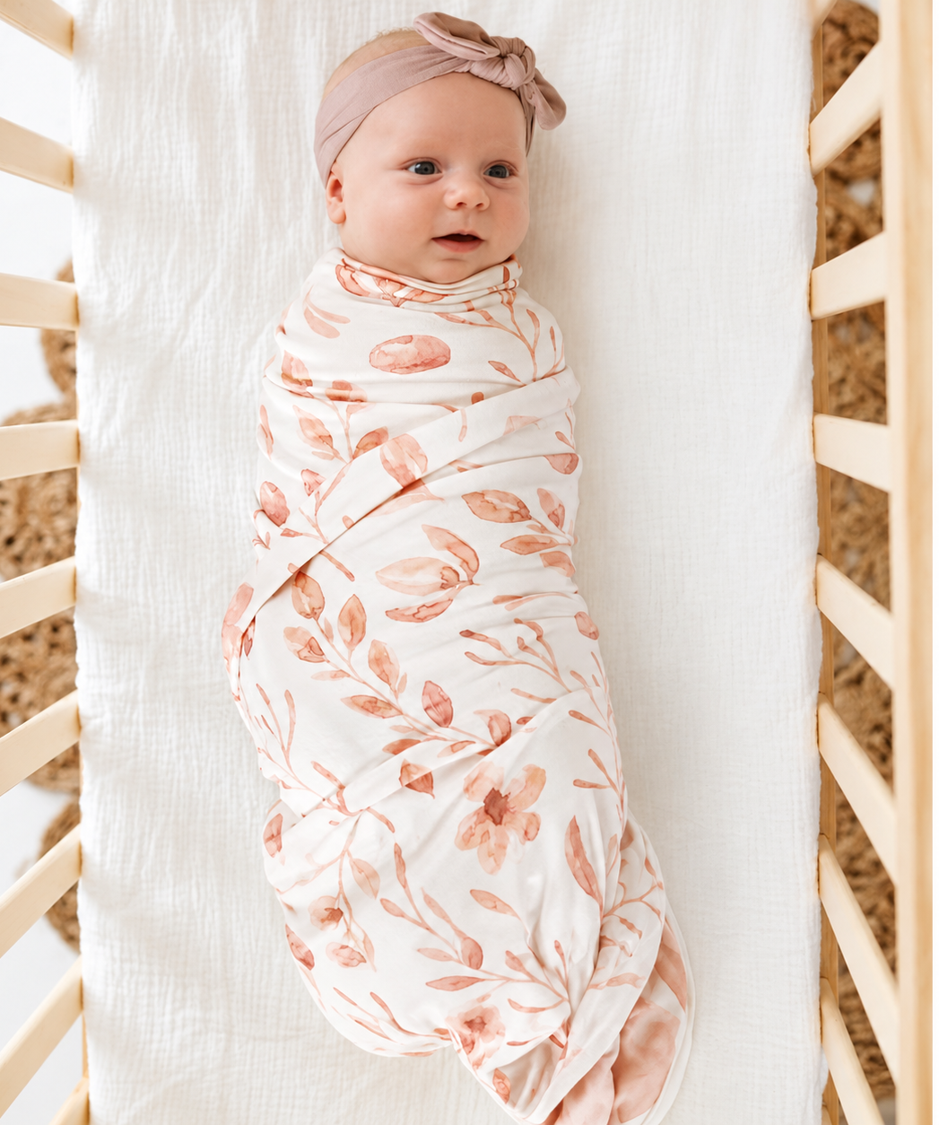 Doudou Jersey - Fleural / Blush 34" x 44"